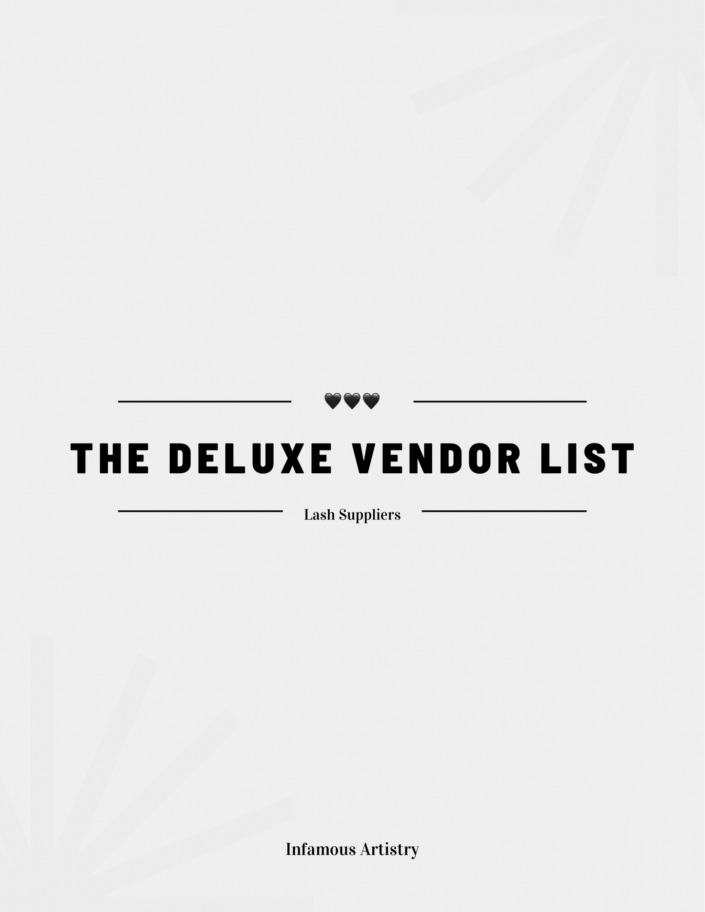 The deluxe vendor list